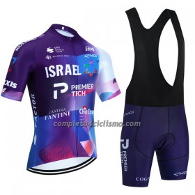 Completo Maglia + Pantaloncino con bretelle 2023 Israel Premier Tech Manica Corta